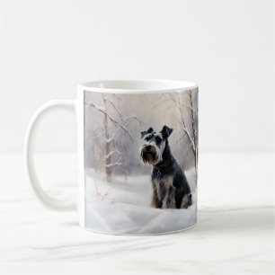 Miniature Schnauzer Laat het Sneeuwen Kerstmis Koffiemok