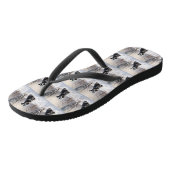 Miniature Schnauzer Laat het Sneeuwen Kerstmis Teenslippers (Schuin)