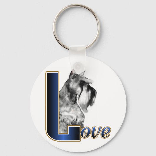 Miniature Schnauzer LIEFDE Sleutelhanger (Voorkant)
