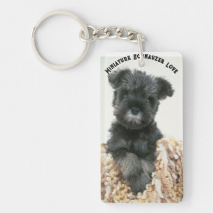 "Miniature Schnauzer Love" Acrylische Sleutelhange Sleutelhanger
