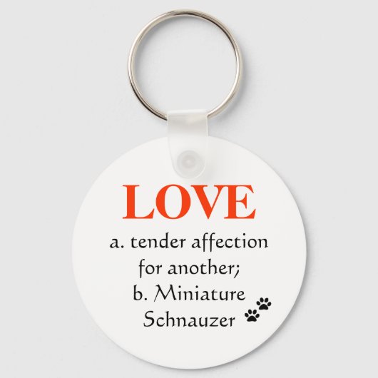 Miniature Schnauzer Love Sleutelhanger (Voorkant)