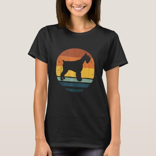 Miniature Schnauzer Mini Retro Dog mam T-shirt (Voorkant)