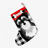 Miniature Schnauzer Old Fashioned Play Small Chri Kleine Kerstsok (Achterkant (Hangend))