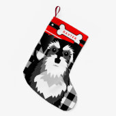 Miniature Schnauzer Old Fashioned Play Small Chri Kleine Kerstsok (Voorkant (Hangend))