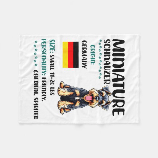 Miniature Schnauzer Origin Funny Mini Schnauzer Lo Fleece Deken (Voorkant (Horizontaal))