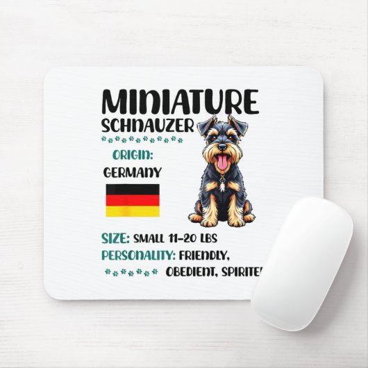 Miniature Schnauzer Origin Funny Mini Schnauzer Lo Muismat (Met muis)