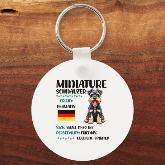Miniature Schnauzer Origin Funny Mini Schnauzer Lo Sleutelhanger (Voorkant)
