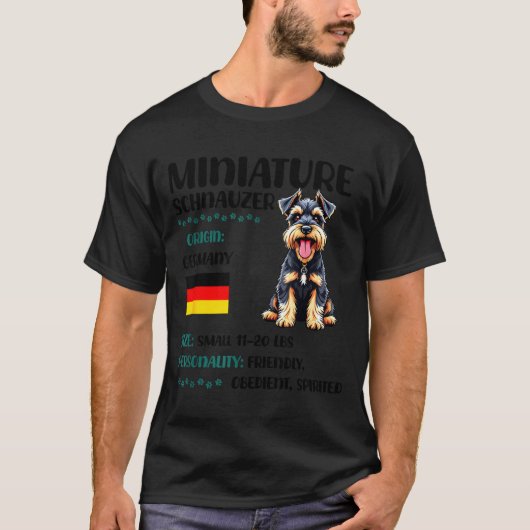Miniature Schnauzer Origin Funny Mini Schnauzer Lo T-shirt (Voorkant)