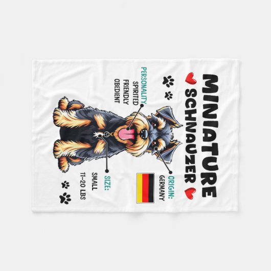 Miniature Schnauzer Owner Funny Mini Schnauzer Lov Fleece Deken (Voorkant (Horizontaal))