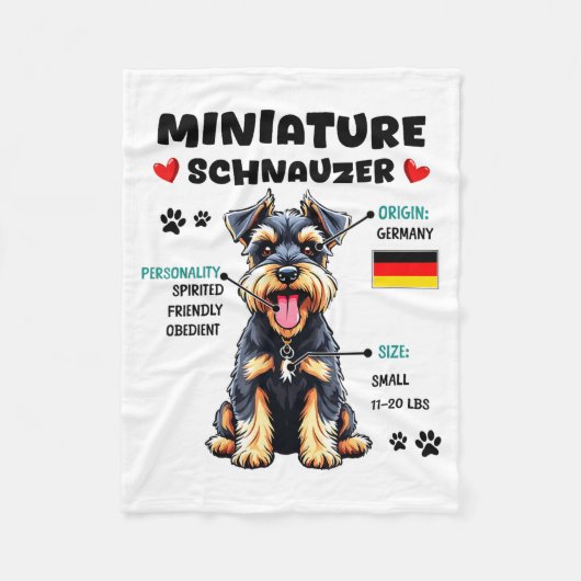 Miniature Schnauzer Owner Funny Mini Schnauzer Lov Fleece Deken (Voorkant)