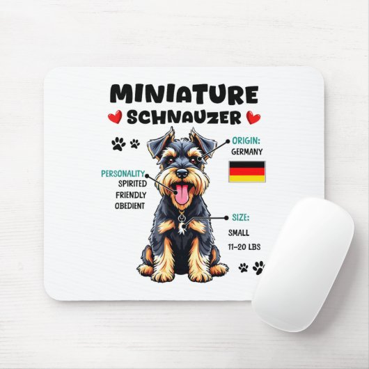 Miniature Schnauzer Owner Funny Mini Schnauzer Lov Muismat (Met muis)