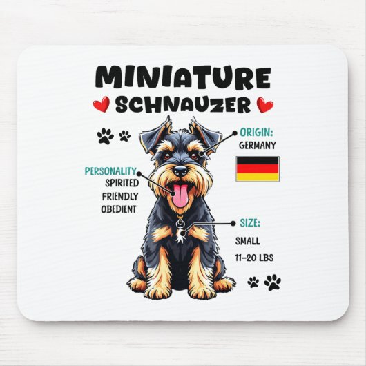 Miniature Schnauzer Owner Funny Mini Schnauzer Lov Muismat (Voorkant)