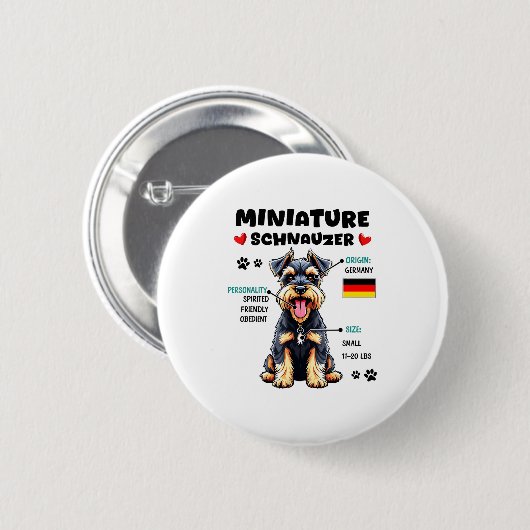 Miniature Schnauzer Owner Funny Mini Schnauzer Lov Ronde Button 5,7 Cm (Voorkant /achterkant)