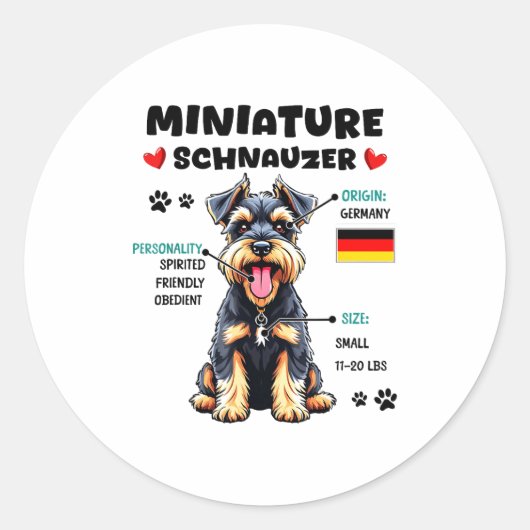 Miniature Schnauzer Owner Funny Mini Schnauzer Lov Ronde Sticker (Voorkant)
