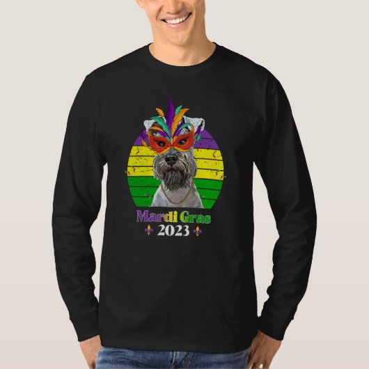 Miniature Schnauzer Party Dog Mardi Gras 2023 T-shirt (Voorkant)
