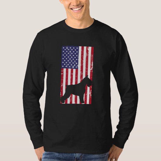Miniature Schnauzer Patriotic All American USA Fla T-shirt (Voorkant)