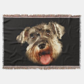 Miniature Schnauzer Portrait Waterverf Deken (Voorkant)