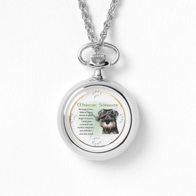 Miniature Schnauzer Puppy Horloge (Voorkant)