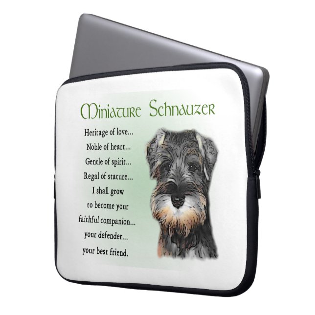 Miniature Schnauzer Puppy Laptop Sleeve (Voorkant Links)