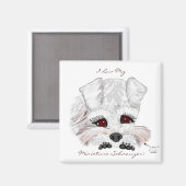 Miniature Schnauzer Puppy Magneet (Voorkant / Achterkant)