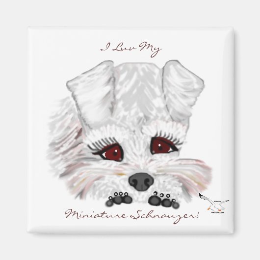 Miniature Schnauzer Puppy Magneet (Voorkant)