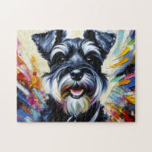 Miniature Schnauzer puzzel: Black and Silver Dwerg Legpuzzel (Horizontaal)