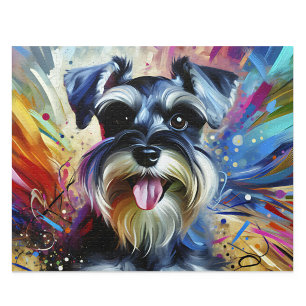 Miniature Schnauzer puzzel: Zwart Peperschnauzer D Legpuzzel