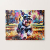 Miniature Schnauzer Puzzel: Zwart Peperschnauzer D Legpuzzel (Horizontaal)
