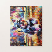Miniature Schnauzer Puzzel: Zwart Peperschnauzer D Legpuzzel (Verticaal)