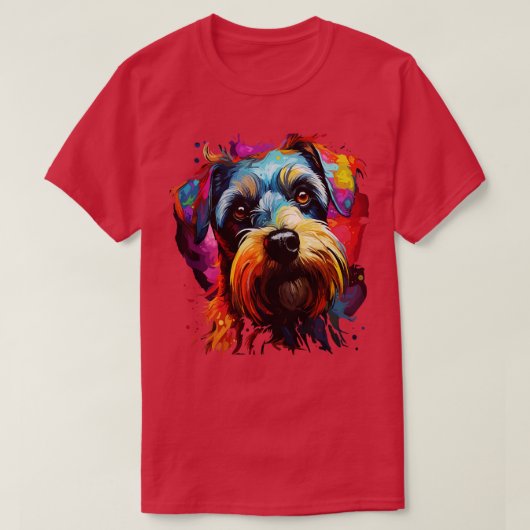 Miniature Schnauzer Rainbow T-shirt (Design voorkant)