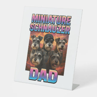 Miniature Schnauzer Reclamebord Met Voetstuk