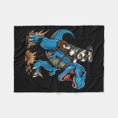 Miniature Schnauzer rijdt T Rex dinosaurus grappig Fleece Deken (Voorkant (Horizontaal))