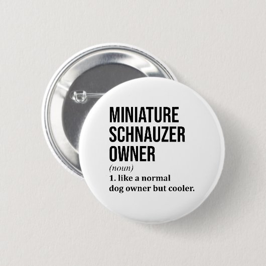 Miniature Schnauzer Ronde Button 5,7 Cm (Voorkant /achterkant)