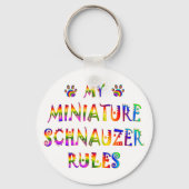 Miniature Schnauzer Rules Fun Sleutelhanger (Voorkant)