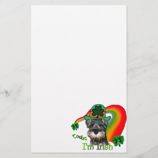 Miniature Schnauzer St Patricks Briefpapier (Voorkant)