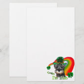 Miniature Schnauzer St Patricks Briefpapier (Voorkant / Achterkant)