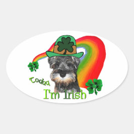Miniature Schnauzer St Patricks Ovale Sticker