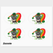 Miniature Schnauzer St Patricks Ovale Sticker (Vel)