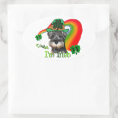 Miniature Schnauzer St Patricks Ovale Sticker (Tas)