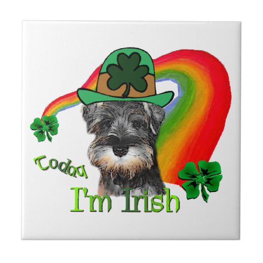 Miniature Schnauzer St Patricks Tegeltje (Voorkant)