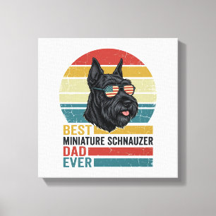 Miniature Schnauzer Vader Vintage Patriottisch T-s Canvas Afdruk