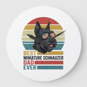 Miniature Schnauzer Vader Vintage Patriottisch T-s Grote Klok