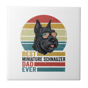Miniature Schnauzer Vader Vintage Patriottisch T-s Tegeltje