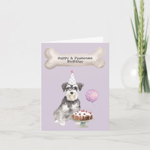 Miniature Schnauzer verjaardagstaart Feestdagen Kaart