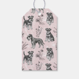 Miniature Schnauzer Vintage Roze Toile de Jouy Cadeaulabel