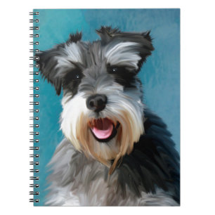 Miniature Schnauzer Water Color Kunstschilderij Notitieboek