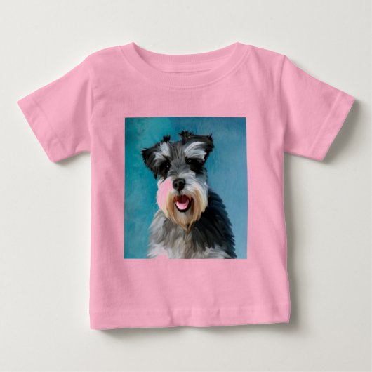 Miniature Schnauzer Waterverf Kunstschilderij (Voorkant)