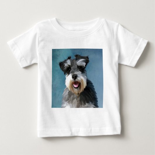 Miniature Schnauzer Waterverf Kunstschilderij (Voorkant)