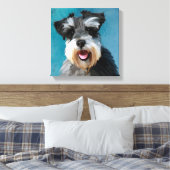 Miniature Schnauzer Waterverf Kunstschilderij Canvas Afdruk (Insitu (Slaapkamer))