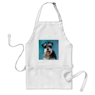 Miniature Schnauzer Waterverf Kunstschilderij Standaard Schort